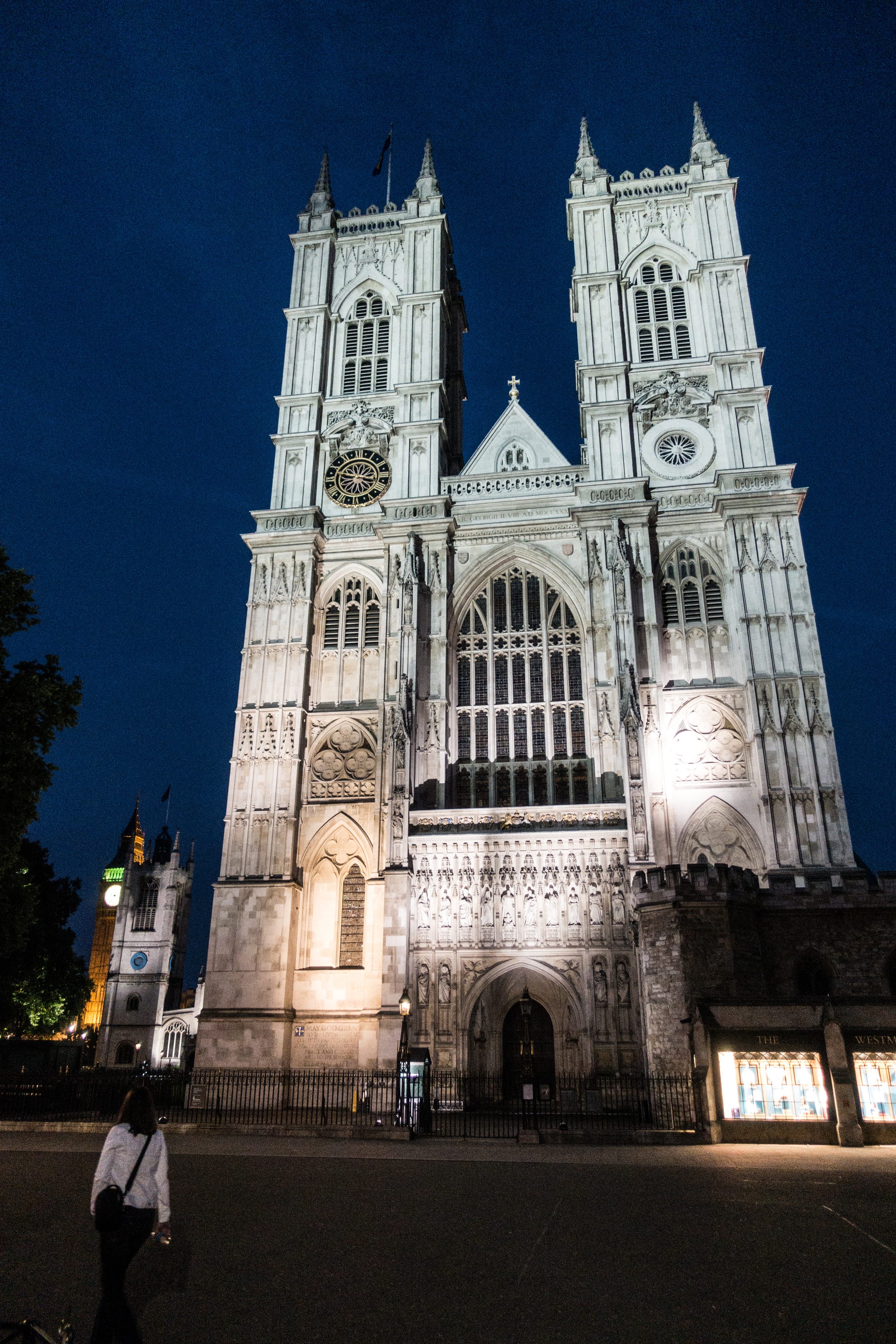 Westminster Abbey at night